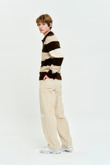 UNI MONO CHERRY COLLAR KNIT [BROWN]