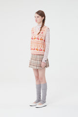 チェリーパターンニットベスト/ CHERRY PATTERN KNIT VEST [PINK]