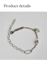 アップルグリーンポイントミックスチェーンサージカルブレスレット/Applegreen point mix chain surgical bracelet