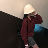 [BELLIDE MADE] Solid Standard Semi-Crop Knit Zip-Up
