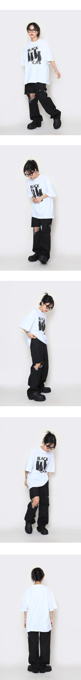 ブラックキャッツショートスリーブTシャツ / Black Cats Short-Sleeved T-Shirt