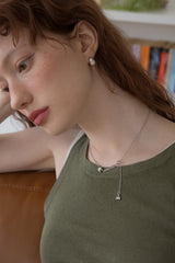 3ペンダントポイントウィズスリムチェーンネックレス/3 pendant point with slim chain necklace