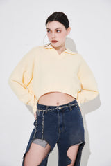 オーガニックコットンカラーニット/ORGANIC COTTN COLLAR KNIT