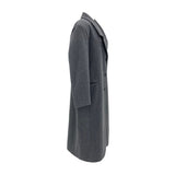 [UNISEX] Wool back button maxi long coat (Gray)