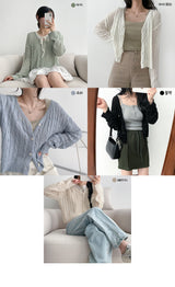 ウチバックレスツイストニットカーディガン / Uchibuckles Twisted Knitted Cardigan