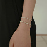 シルバーテニスブレスレット / silver tennis bracelet (yellow gold plated / platinum gold plated)