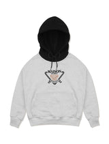 Women's Crop Bear Friends Signature Emblem Two-Tone HeavyTerry Hoodie NavyCream(FCD3TS717W)