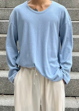 ワッフルUネックロングスリーブ