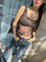 mood sheer sleeveless top