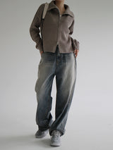 2WAYハイネックニットジップアップ / Two-way high-neck knit zip-up (2color)