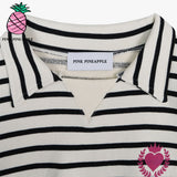 ストライプスウェットシャツ/STRIPE H-N SWEATSHIRT
