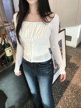 スクエアシャーリングリボンTシャツ