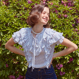 フリルウィングリボンブラウス / Frill Wing Ribbon Blouse (FLOWER)