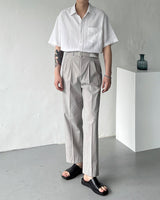 リネンバイオショートスリーブシャツ / UN275 Linen Bio Short-Sleeved Shirt (4 colors)