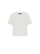 WEAVING PATTERN SHORT SLEEVE KNIT TOP OFF WHITE (6586891403382)