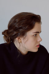 [14K] Leaf One-touch Earrings