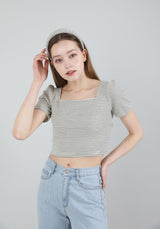 ストライプパフTシャツ / Stripe Puff T-shirt Ivory