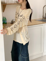 フリーダムレタリングボクシー長袖Tシャツ