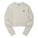 スモールチェリーケーブルニット / SMALL CHERRY CABLE CROP KNIT [OATMEAL]