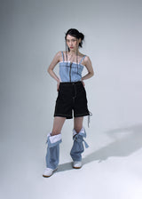 Denim Ribbon Shorts