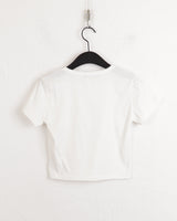 ベ―ルプリントクロップ半袖Tシャツ/Bellou printed cropped short-sleeved T-shirt
