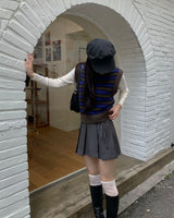 Tie pleated skirt