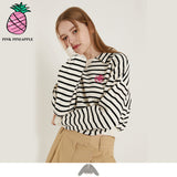 ストライプスウェットシャツ/STRIPE H-N SWEATSHIRT
