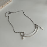 ボールドダブルバーユニークハンドメイドネックレス / dle Bold Double Bar Unique Handmade Necklace
