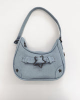 スタニーヴィンテージスターバックルデニムホーボショルダーバッグ / Staney Vintage Star Buckle Denim Hobo Shoulder Bag