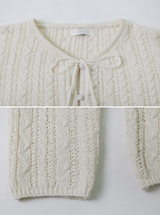 GL Cable Ribbon Knit Bolero Cardigan (3color)