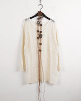 イービーボヘミアンパンチングレースミニワンピース / [Belt Set] Eevee Bohemian Punching Lace Mini Dress