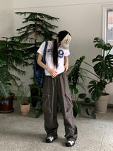 アコンジッパーポケットナイロンワイドツーウェイジョガーパンツ/ Acorn Zip Pocket Nylon Wide Two Way Joggers