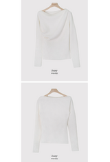 ローズボートネックニットTシャツ+タイセット