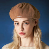 embroidery newsboy cap LIGHTBROWN