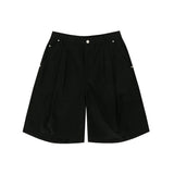 サイドポケットポイントバミューダパンツ / side pocket point bermuda shorts - BLACK