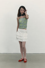 CANCAN PLEATS MINI SKIRT [WHITE]