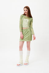 スモールチェリーシースルーパターンカーディガン / SMALL CHERRY SEE THROUGH PATTERN CARDIGAN [LIME]