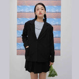 Kairo shirring jacket (black) (6684260270198)