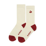 モノチェリーカラーコンビネーションソックス／MONO CHERRY COLOR COMBINATION SOCKS [IVORY]