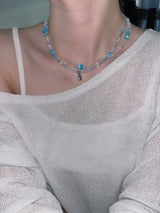 aqua pink Necklace