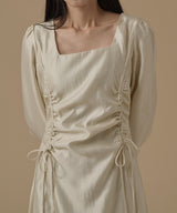 LONG SLEEVE SHRRING ONEPIECE