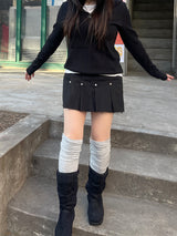 チャンキーダメージボタンスカートパンツ / Chunky Damage Button Skirt Pants