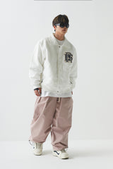 ビッグロゴカラーバーシティジャケット/BSR2223FWJK025 BIG LOGO COLLAR VARSITY JACKET CREAM