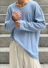 ワッフルUネックロングスリーブ