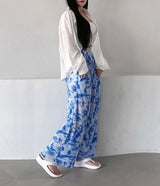防水タイダイ プリーツ ワイドパンツ / [Made] Waterproof tie die pleats wide pants (2 colors)
