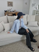 レザーストレートトラウザーズ / leather straight trousers