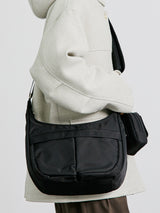 ナイロンユーティリティメッセンジャーバッグ/HIGORO NYLON UTILITY MESSENGER BAG BLACK