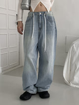 Harin Stopper Washing Long Denim Wide Pants