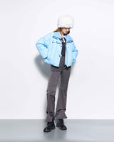 Rib Neck Goose Down Jacket _ Sky Blue