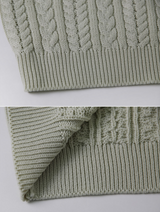 WT Cable V-neck Crop Knit (6color)